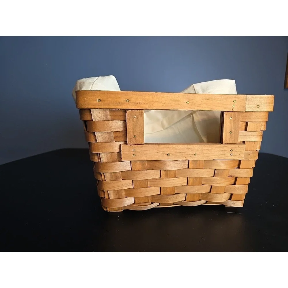 Woven‎ Vanity Basket With Liner - Country Decor Kitchen Storage 12